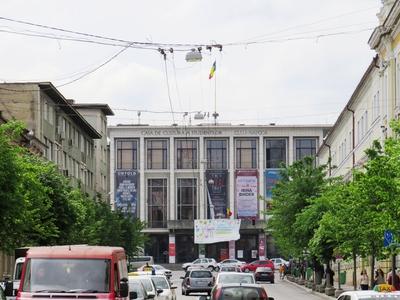 Cluj-Napoca (Kolozsvár), 9 May 2017The Student Cultural Center of Cluj.A diákok mûvelõdési háza a Lucian Blaga téren.-stock-foto