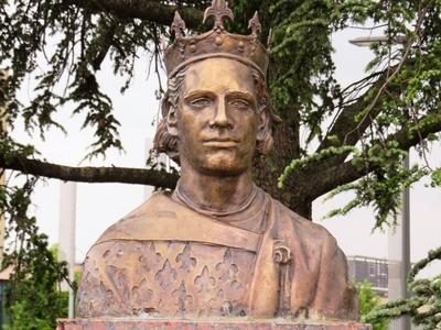 Bust of St. Imre - Veszprém-stock-foto