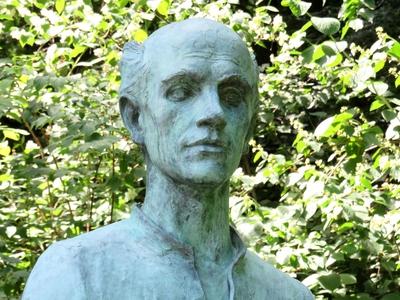 Bus tof Hungarian Painter Derkovics Gyula-stock-foto