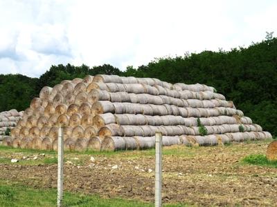 Straw bales -.Agriculture - Hungary-stock-photo
