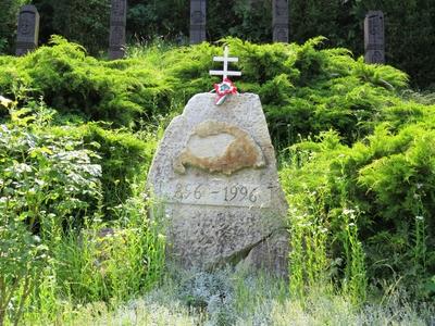 Hungary conquest monument - Map of Hungary-stock-photo