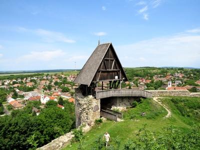 Nógrád Castle and setllement-stock-foto