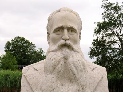 Bust of Herman Ottó - Hungarian naturalist, ethnographer-stock-photo