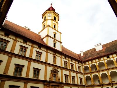 Patio of Eggenberg Castle - Graz - Austria-stock-photo