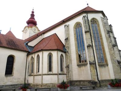 Völkermarkt - Pfarrkirche -Austria-stock-foto