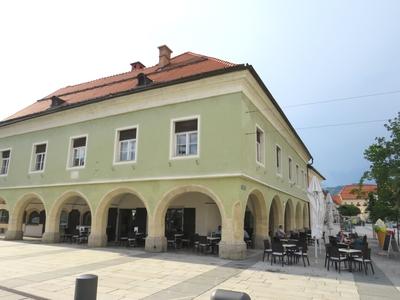 Café undr the arcades - Austria-stock-foto