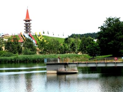 Lake Gébárt - Aquacity - Hungary-stock-foto