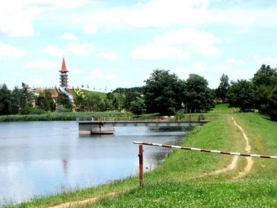 Lake Gébárt - Aqua City - Hungary-stock-photo