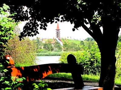 Lake Gébárt - Aqua City - Hungary-stock-foto