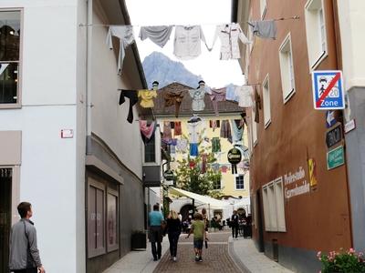 Lienz - Pieces of clothes hanging on a rope-stock-foto