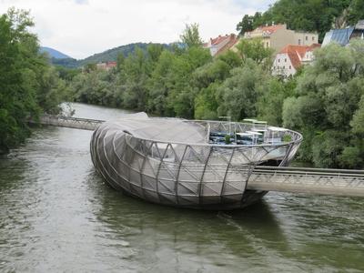 Artificial Island - Graz - Austria-stock-foto
