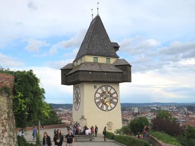 Tower Clock - Graz - Austria-stock-foto