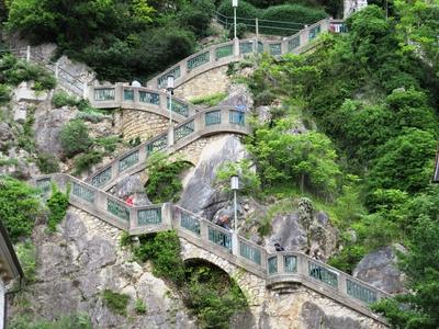 Stairs to Castle Hill - Graz - Austria-stock-foto