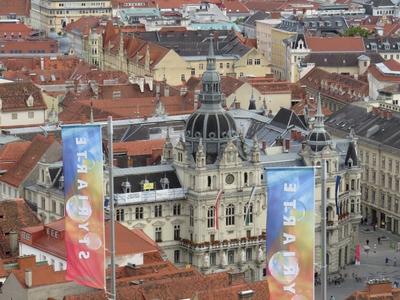 City view - Graz - City Hall - Austria-stock-foto
