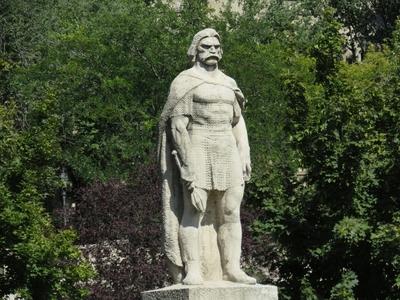 Statue of Dózsa György - Leader of Hungarian Peasant War-stock-foto