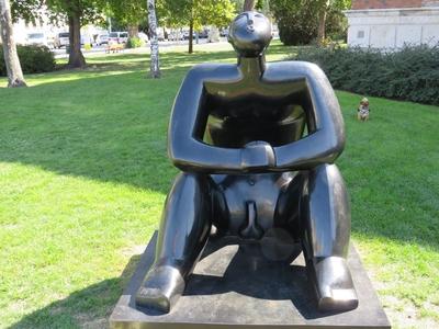 Star Watcher statue - Budapest-stock-photo