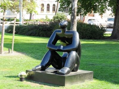 Star Watcher statue - Budapest-stock-photo
