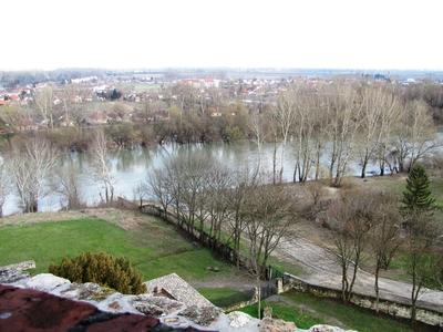 Sárospatak, 2016. március 16.A Bodrog folyó Sárospataknál, a vár tövében.-stock-foto