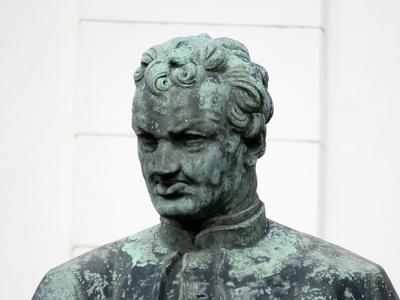 Bust of Giesswein Sándor - Theologian - Mosonmagyaróvár-stock-photo