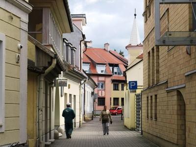 Street in Mosonmagyaróvár-stock-foto