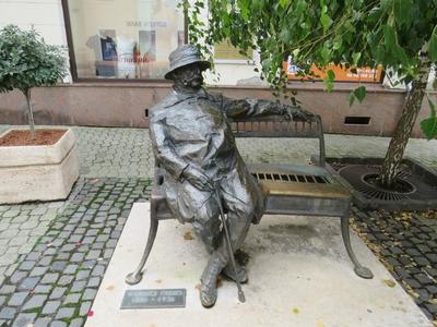 Statue of Habsburg Frigyes - Mosonmagyaróvár-stock-foto
