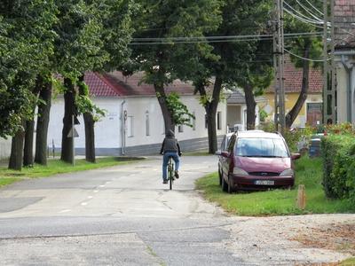 Street in Lébény - Hungary-stock-photo