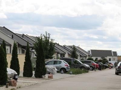 Slovaks owned Houses - Rajka - Hungary-stock-photo