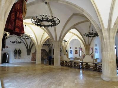 Castle of Diósgyőr - Hungary - Knight's Hall-stock-photo