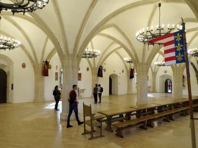 Castle of Diósgyőr - Knight's Hall - HUngary-stock-photo