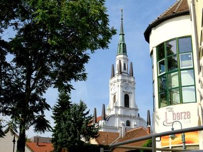 Miskolc - Reformed Church - Hungary-stock-foto