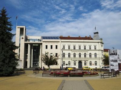 City Hall and Széchenyi Square - Miskolc - Hungary-stock-photo