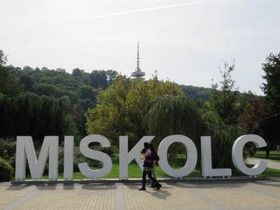 Miskolc - Hungary - TV Tower - City Advertising-stock-photo