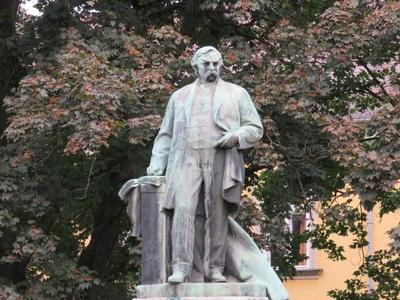Statue of Deák Ferenc - Hungarian politician-stock-foto