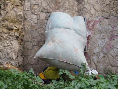 Sleeping homeless Man - Budapest-stock-photo