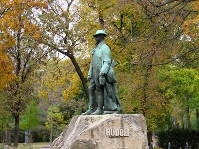 Statue of heir to the throne Rudolf Habsburg - Budapest-stock-foto