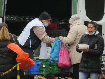 Food distribution for Poors in Népliget - Budapest-stock-photo