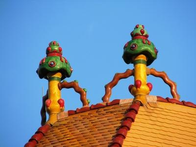 Cifra Palace Roof decoration - Kecskemét - Hungary-stock-foto