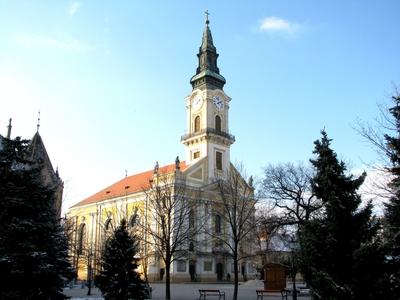 Kecskemét - Old Church - Copf style-stock-foto