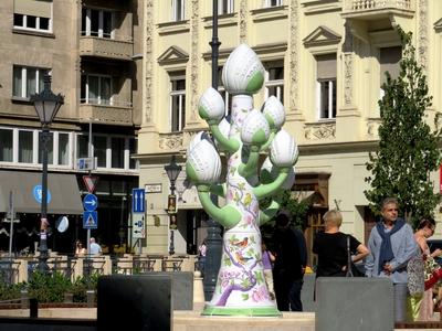 Herend porcelain sculpture - Tree of Life - Budapest-stock-photo