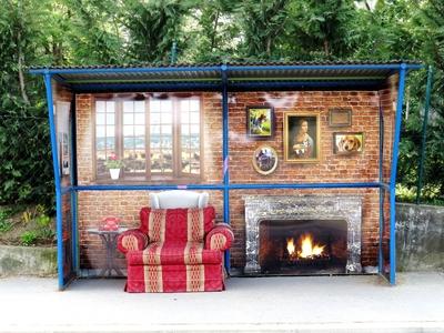Bus Stop - Budapest - Curiosity-stock-foto