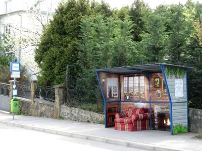 Rare flight Bus Stop - Budapest - Curiosity-stock-foto