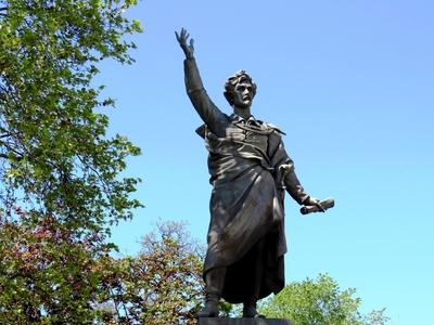 Statue of Sándor Petőfi - Hungarian poet - Budapest-stock-foto
