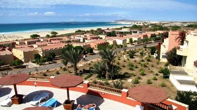 Tropical Holiday resort on Boa Vista Island - Cape Verde-stock-foto