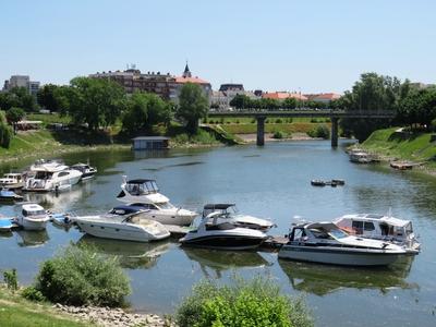 Yacht port on Sugovica - Baja - Danube - Hungary-stock-photo