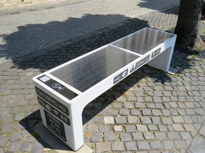 Solar smartbench - WIFI Hotspot - Baja - Technical invention-stock-photo