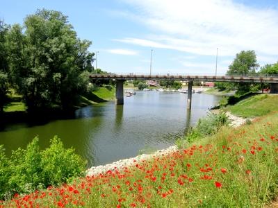 Bridge over Sugovica - Danube - Baja - Hungary-stock-foto