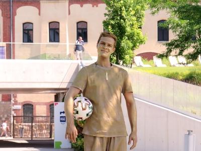 Sport - Live statue - European Soccer Championship-stock-foto