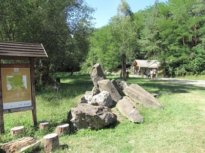 Ipolytarnóc Fossils Nature Reserve.- Rock path-stock-photo