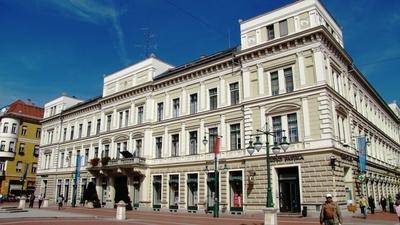 Kis Dávid House - Szeged - Klauzál square - Hungary-stock-foto