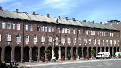 Szeged - Cthedral square - Row of Arcades - Hungary-stock-foto